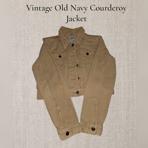 Vintage 2005 Old Navy Tan/Khaki  Corduroy Denim Style Jacket Medium